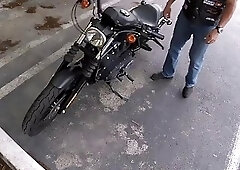 Mature biker heard about the reputation of this pawn shop and came for a fucking