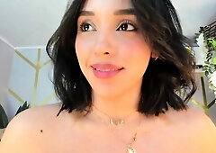 Cute curly brunette solo webcam masturbation