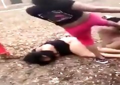 Black women fighting till bare skin