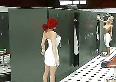 T-Girl manga sexy screwing a breasty comics in the locker room