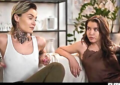 Tomboy Lesbos Futanari Sexfight - Wrestling Prison Tattoo Angels Having Concupiscent Pleasure with CUM Play