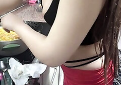 Hot sexy hotty is cooking in the kitchen part 36