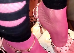 👑Leggings Déchiré, 🌷BoDyRose, Talons Aiguilles Roses Clous, String Latex VaneSsaBiTCHx