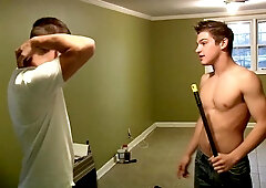 Str8ToGay: Piercing american twink boy rushes nailed rough