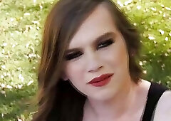 TS Skylar Adams gets analed by big cock outdoor