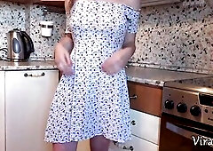 Spontaneous Sex in the Kitchen With Ass drilling and Breasts Banging