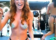 Big boobs amateur flashing and sex in public