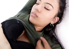 I drilled her with her nice-looking juicy vagina and then overspread her face with goo