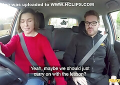 Ryan Ryder gets deep throat and fingering from a fetish girl in a car outdoors
