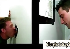 Hungry gay sucks dick at gloryhole