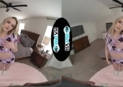 Hot Sorority Blonde Sneaks In Her Boyfriend For A Hot VR Fuck