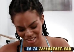 Van Wylde Teases his Roommate Halle Hayes’s Pussy while she's Kneeling