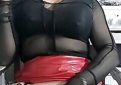 CD Holly smoking and cumming in her panties