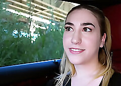 19 Year-old submissive drinks piss in woods, then crawls to the farm for her domination session