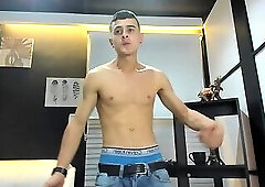 Gamer drops pants to show massive flaccid and hard uncut tool