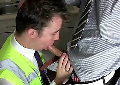 Europeans Jamie Rae and Nick Hill donk breed in office wc