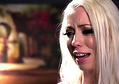 Peeing blonde fetish babe uses toy in her tight pussy