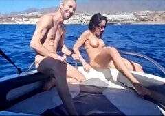 Getting nailed hard on the boat with big-titted amateur Luca Ferrero
