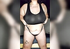 Natural Large Titties Solo: Thick Cutie Undressing and Playing in her Room - POV