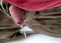 Pissing By the car lights in a pretty river spot