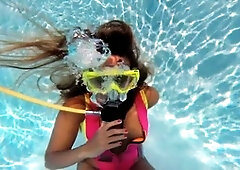 Teen pornstar, swimming pool, swimming