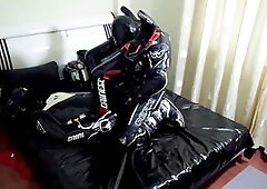 bikers in leather rubber