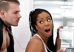 MILF Lumi Ray sharing her sex toy with friends ebony Kira Noir and MILF Anna Claire Clouds and babes enjoyed guys big dick Lucky guy enjoyed blind blo