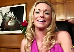 This Sexy Blonde Mature Secretary Really Knows How To Please Her Boss And His Business Partner