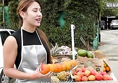 Latin chick Fruit Vendor Approached Outdoors, This babe Acquiesces to Leave With Him... What Happens Next Is Wild