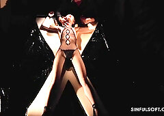 Small tits babe tied up and gently fucked