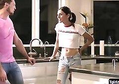 TS Natalie Mars strokes her shecock while getting nailed