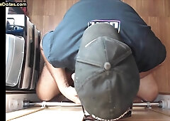 Gloryhole POV mature gay sucks dick in homemade video