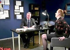 Shemale dom secretary torments rimming boss with electrosex