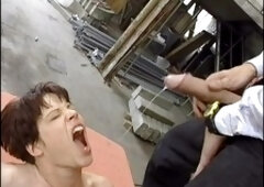 Hot blowjob scene with boss Steve Holmes