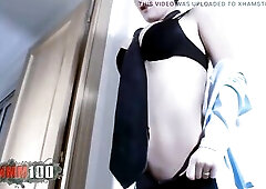 It looks like that babe has to do some hard thinking, clothed up like that office lady, but after Samantha Cruse gets sexy and shows the world how hot