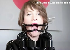 Olga Bird Hooked And Gagged In Latex