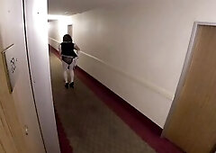 Sissy caught at the hotel.