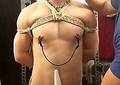 Hot guy bound and edged with vibrator