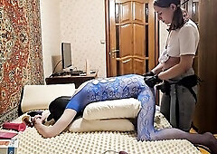 Femdom Pegging - Biggest Melons Female-dominant Pegs Sissy's Taut Anus With Her Ding-dong