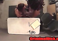 Criminal mouth streched by a Hung black cock