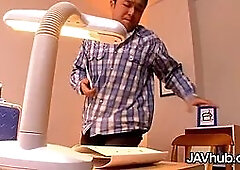 Nerdy Nanako Takeuchi Rides Teacher for Sex Education