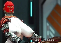 Young Big Tits Brunette Has Rough Anal Sex With Sex Shemale Robot With Car Toon