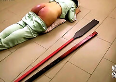 Booty Chinese Girl Get Paddled In Ancient Chinese Punishing Way