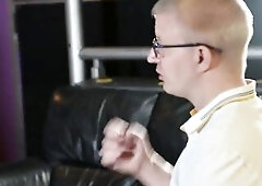 Neal downe job interview at the swingers club turns wild as reckless takes him on the sofa, sealing the deal with a steamy, perspired orgasm with a se