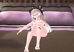VRChat femboy/futanari masturbates on 1st movie scene - Moonflower