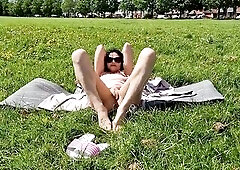 Risky public nudity. How to relax when it is a sunny day :)