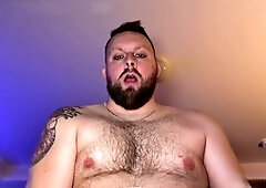 Straight guy, dominant bear, thick cumshot