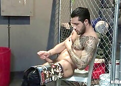 Ryan Caught On wanking Off His spear