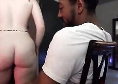 Nerdy Large Ass White angel squirts back to back all over BBC