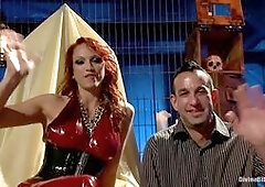 Mistress loves cock cage for slave